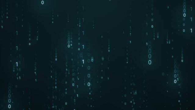 Lots of Matrix Binary Code Random Number Falling Continuously Background