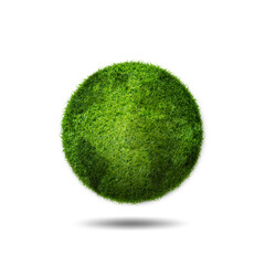 Green planet earth covered with grass, world environment day