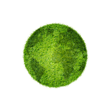 Green planet earth covered with grass, world environment day