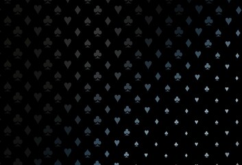 Dark blue vector texture with playing cards.