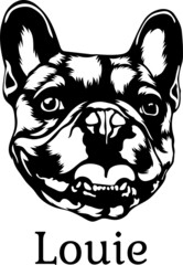 Louie Black White Vector dog suitable for logo