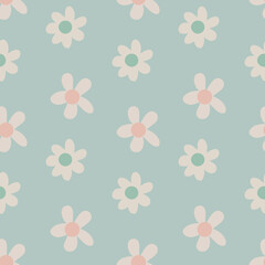 playful white flower repeating pattern 