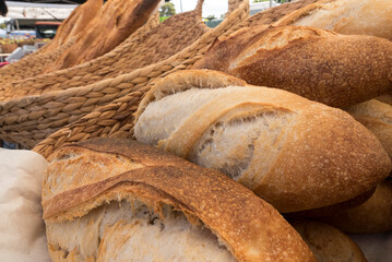 fresh bread at a farmers market