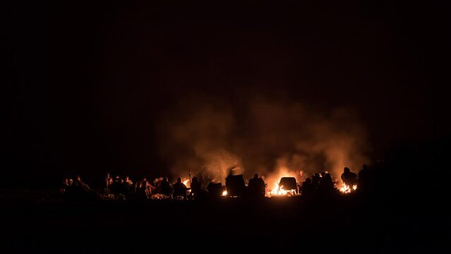 Caspar Beach Bonfire Big AA Meeting - Timelapse