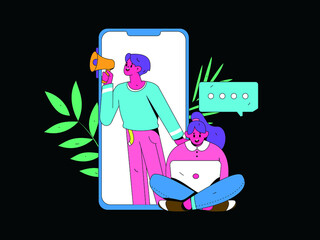 Announcement notice vector creative concept illustration
