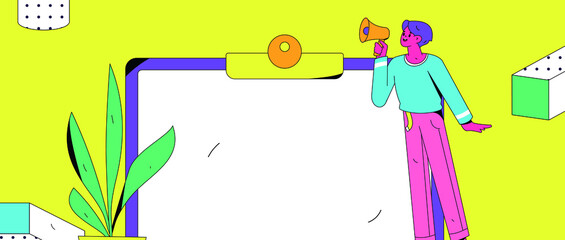 Announcement notice vector creative concept illustration
