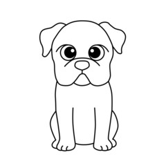 Dog cartoon coloring page illustration vector. For kids coloring book.