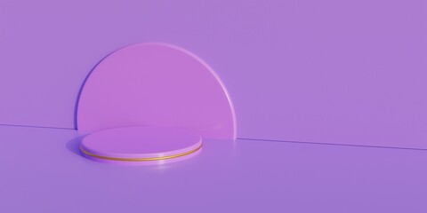 Purple Podium And Background 3d Render