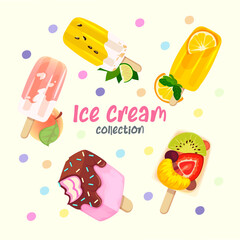 a colorful vector illustration of a delicious ice cream