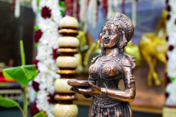 South Indian Tamil Hindu temple interiors and decorations 