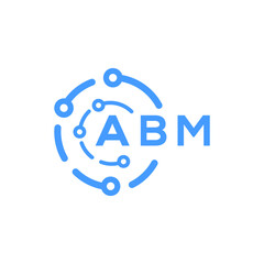 ABM letter technology logo design on white  background. ABM creative initials letter logo concept. ABM letter technology design.