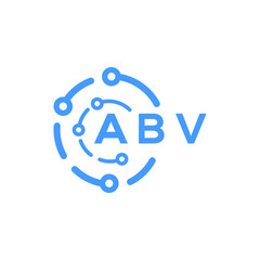 ABV letter technology logo design on white  background. ABV creative initials letter logo concept. ABV letter technology design.