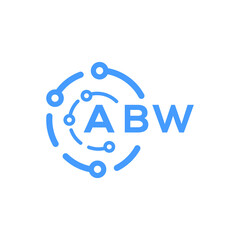 ABW letter technology logo design on white  background. ABW creative initials letter logo concept. ABW letter technology design.