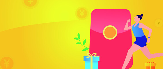 Running workout body vector creative concept illustration
