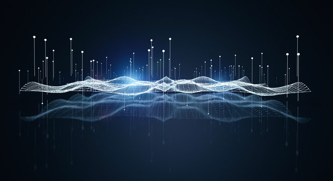 3d rendering big data visualization digital data threads plot network