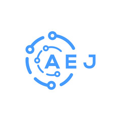 AEJ letter technology logo design on white  background. AEJ creative initials letter logo concept. AEJ letter technology design.