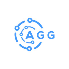 AGG letter technology logo design on white  background. AGG creative initials letter logo concept. AGG letter technology design.