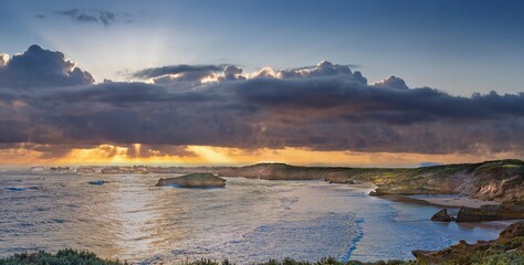 Sunset Bay of Islands, Great Ocean Road, Victoria Australia