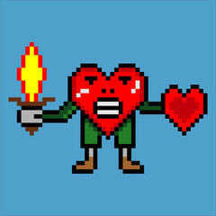 Obraz premium Love warrior pixel vector illustration.