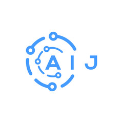 AIJ letter technology logo design on white  background. AIJ creative initials letter logo concept. AIJ letter technology design.