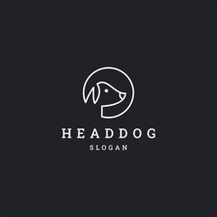 Head dog logo icon flat design template