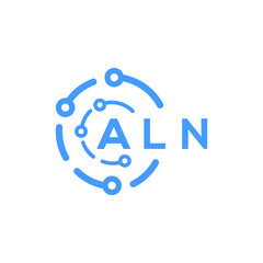 ALN letter technology logo design on white  background. ALN creative initials letter logo concept. ALN letter technology design.
