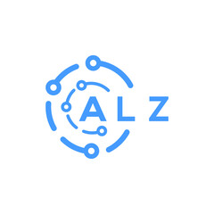 ALZ letter technology logo design on white  background. ALZ creative initials letter logo concept. ALZ letter technology design.