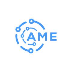 AME letter technology logo design on white  background. AME creative initials letter logo concept. AME letter technology design.