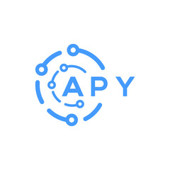 APY letter technology logo design on white  background. APY creative initials letter logo concept. APY letter technology design.