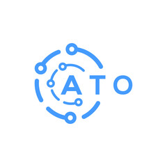ATO letter technology logo design on white  background. ATO creative initials letter logo concept. ATO letter technology design.