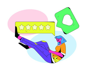Rating positive vector creative concept illustration
