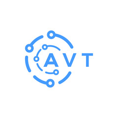AVT letter technology logo design on white  background. AVT creative initials letter logo concept. AVT letter technology design.