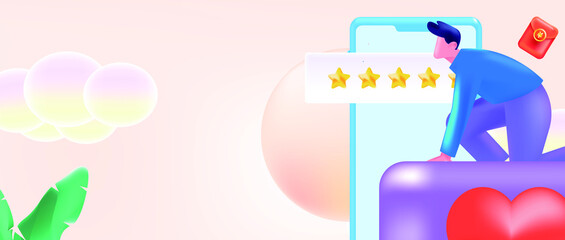 Rating positive vector creative concept illustration
