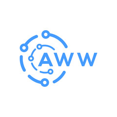 AWW letter technology logo design on white  background. AWW creative initials letter logo concept. AWW letter technology design.