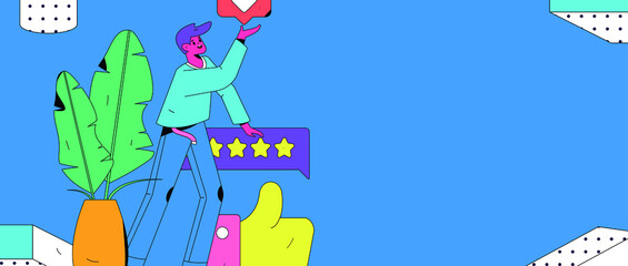 Naklejka premium Rating positive vector creative concept illustration 