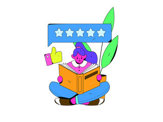Rating positive vector creative concept illustration
