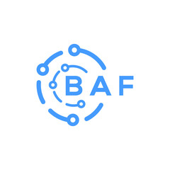 BAF letter technology logo design on white  background. BAF creative initials letter logo concept. BAF letter technology design.