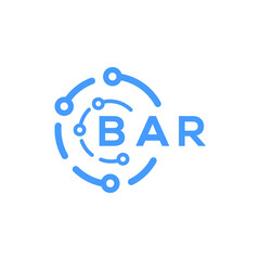 BAR letter technology logo design on white  background. BAR creative initials letter logo concept. BAR letter technology design.