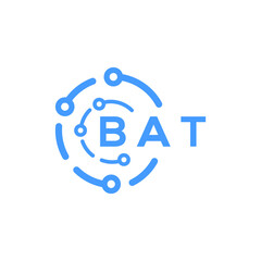 Fototapeta premium BAT letter technology logo design on white background. BAT creative initials letter logo concept. BAT letter technology design.