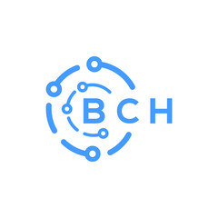 BCH letter technology logo design on white  background. BCH creative initials letter logo concept. BCH letter technology design.