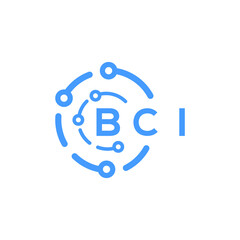 BCI letter technology logo design on white  background. BCI creative initials letter logo concept. BCI letter technology design.