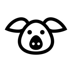 Pig Head Icon Vector Design Template.