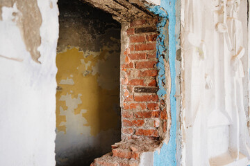 an old abandoned and ruined building. rehabilitation and reconstruction.