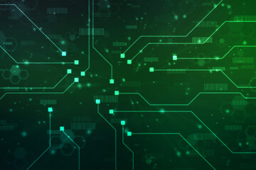 Abstract futuristic circuit board Illustration, Circuit board with various technology elements. Circuit board pattern for digital abstract technology background