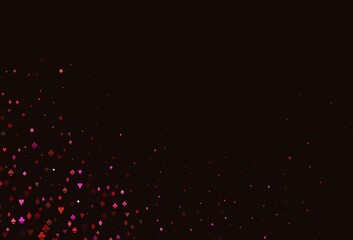 Light Red, Yellow vector texture with playing cards.