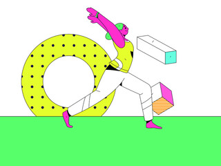 Yoga workout vector creative concept illustration
