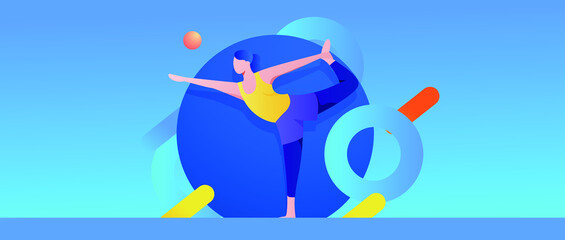 Yoga workout vector creative concept illustration
