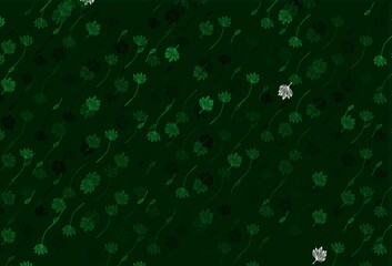 Light Green vector doodle backdrop.