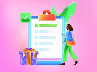 Questionnaire vector concept illustration
