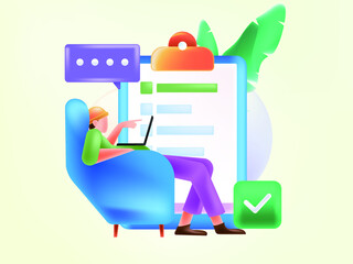 Questionnaire vector concept illustration
